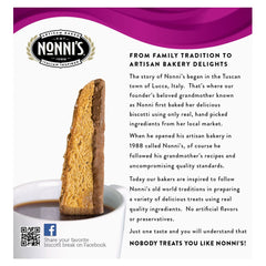 Nonni's individually wrapped biscotti arranged for portability and freshness benefit