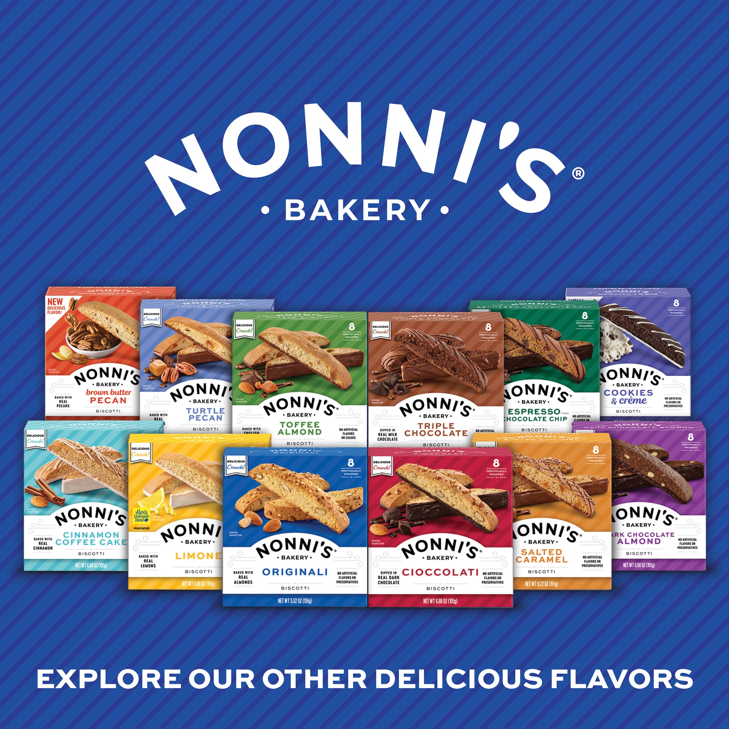 Nonni's biscotti in hand showing scale and portable snack convenience