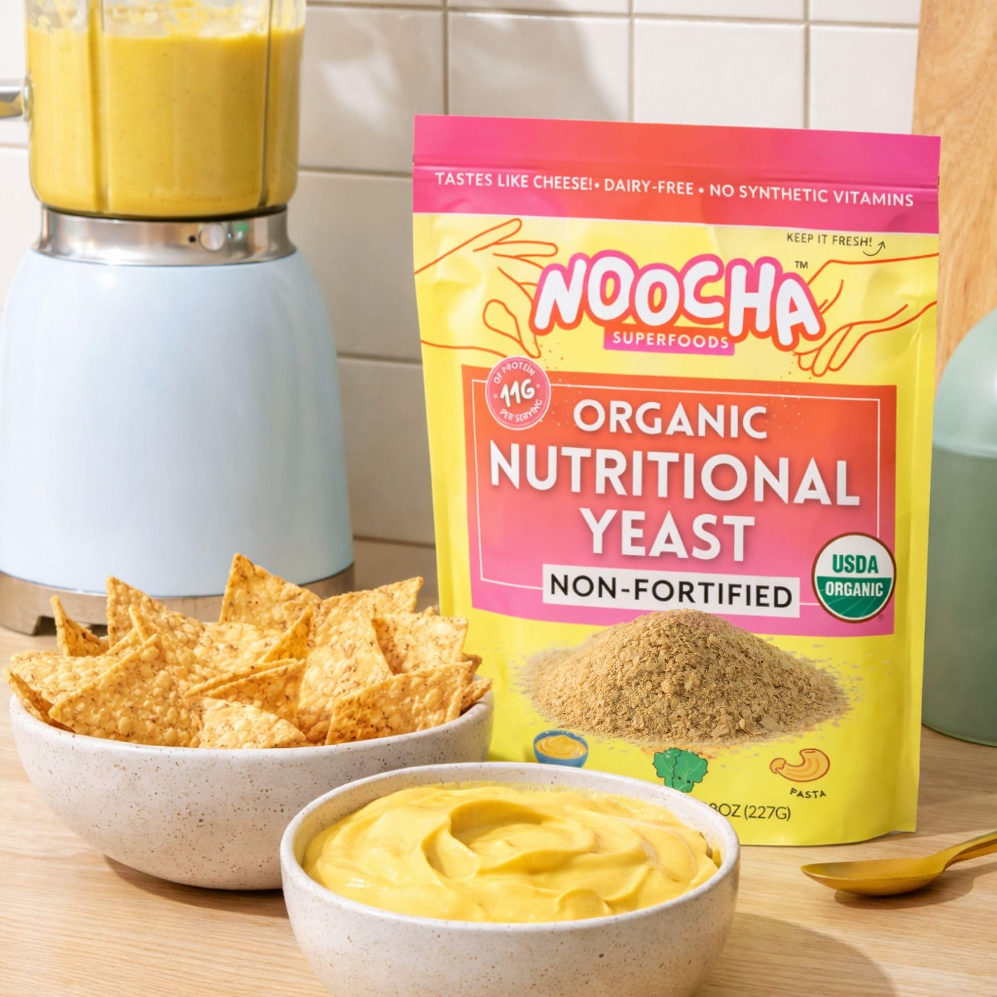 NOOCHA in jar with spoon for easy storage and everyday use