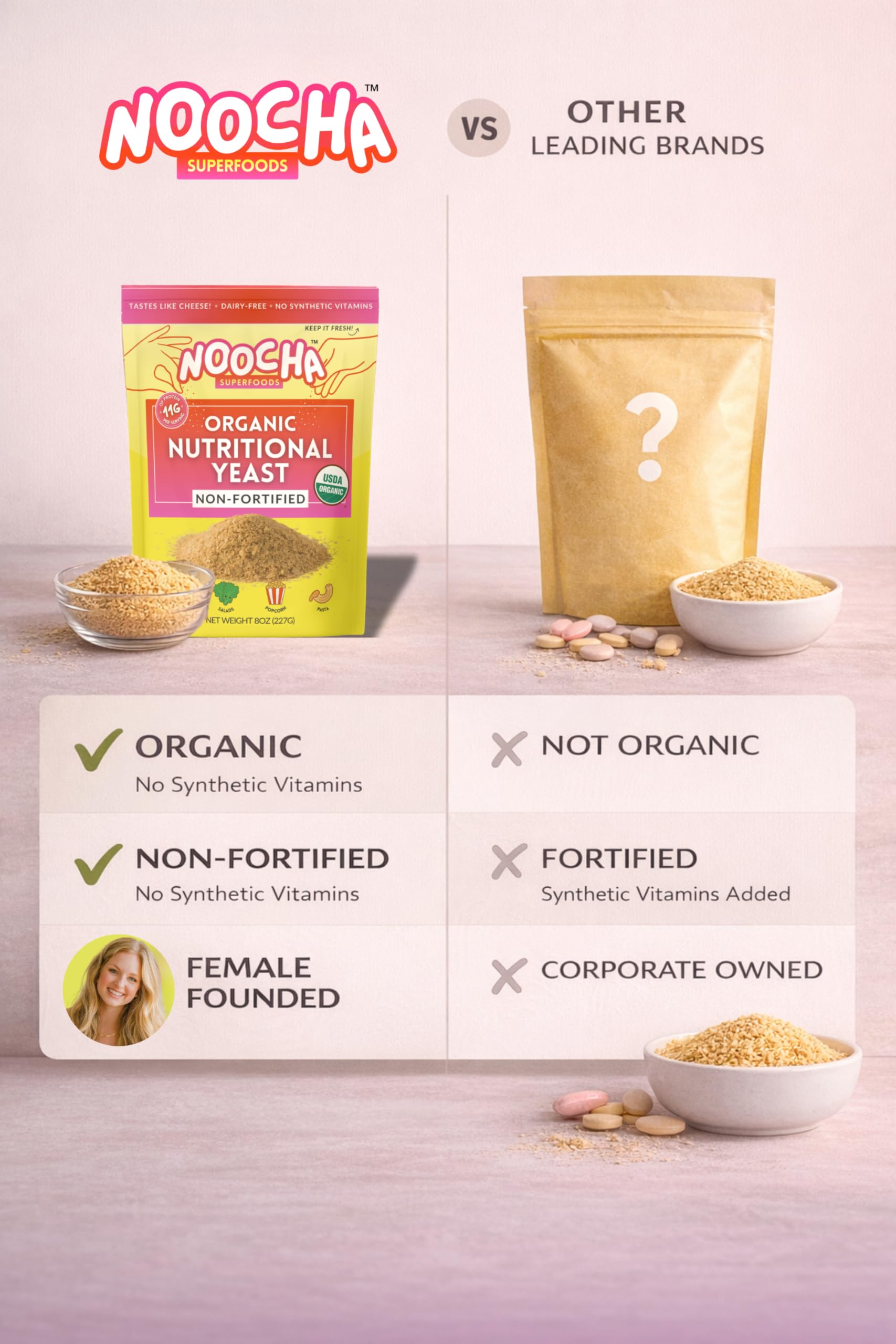 NOOCHA stirred into pasta delivering creamy vegan flavor and umami