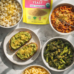 NOOCHA sprinkled on popcorn for savory dairy-free snack upgrade