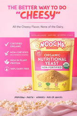 NOOCHA yeast flakes close-up texture highlighting natural cheesy aroma