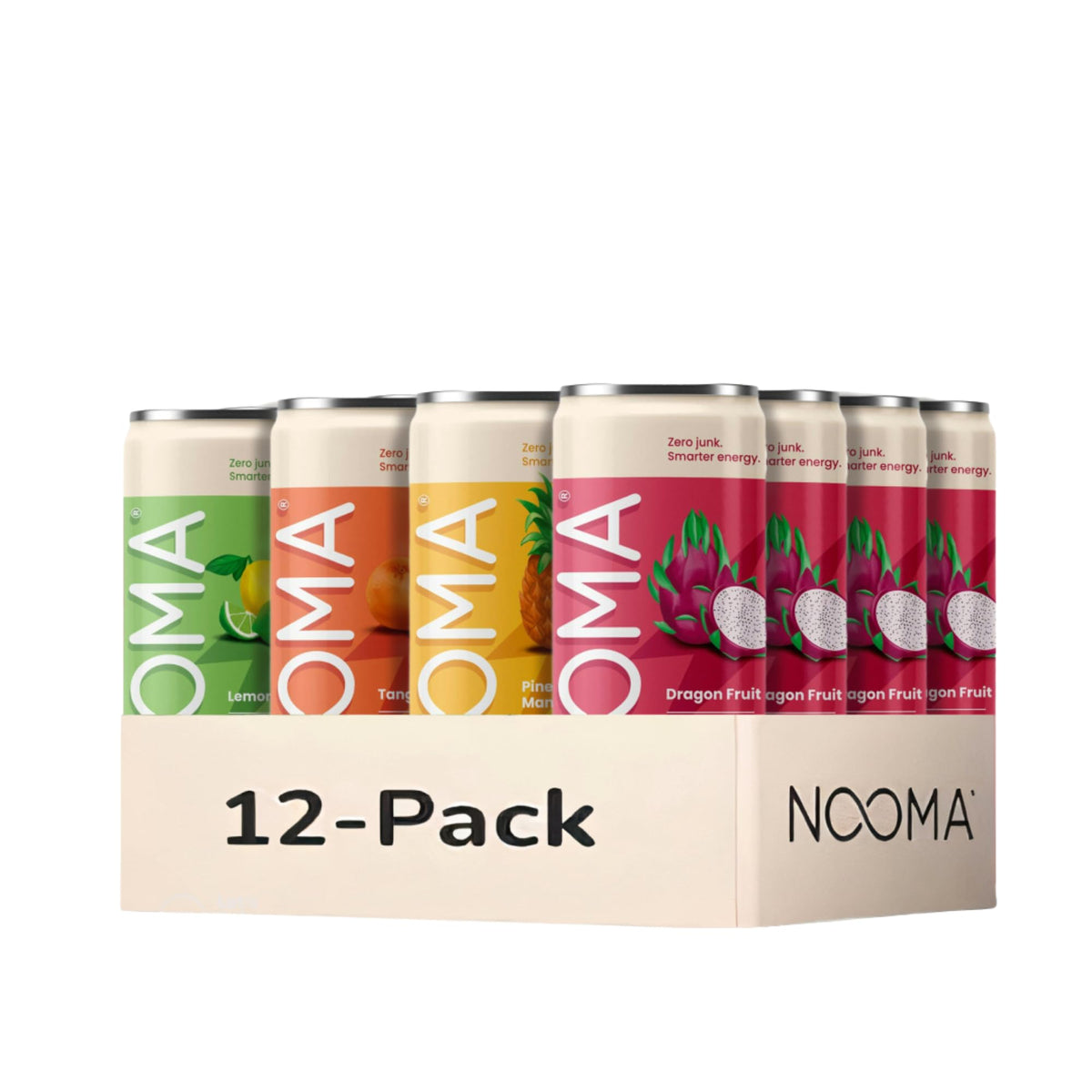 NOOMA front packaging showing variety pack and key benefits