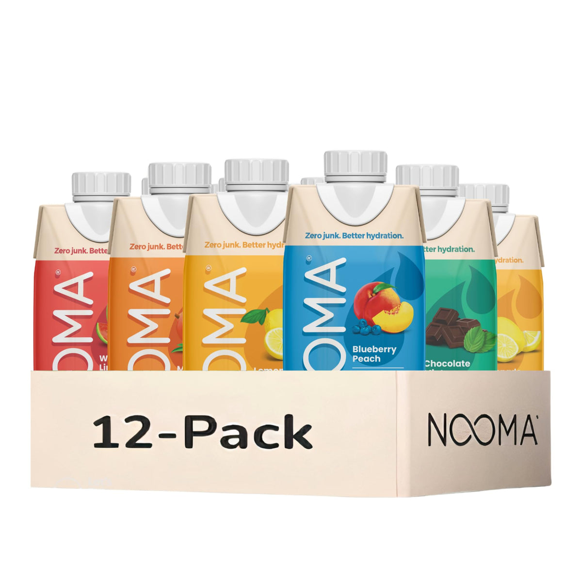 NOOMA front packaging showing variety pack and organic badge for quick recognition
