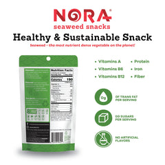 NORA single thick strip on hand demonstrating sturdy, non-flaking snack