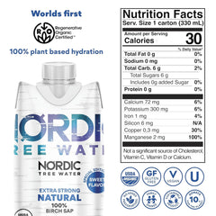 Nordic Tree Water pouring into glass highlighting concentrated hydration benefits