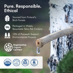 Close-up of Nordic Tree Water ingredient label showing natural nutrient transparency