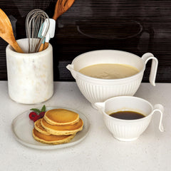 Nordic Ware bowl in microwave melting chocolate quickly and safely for baking