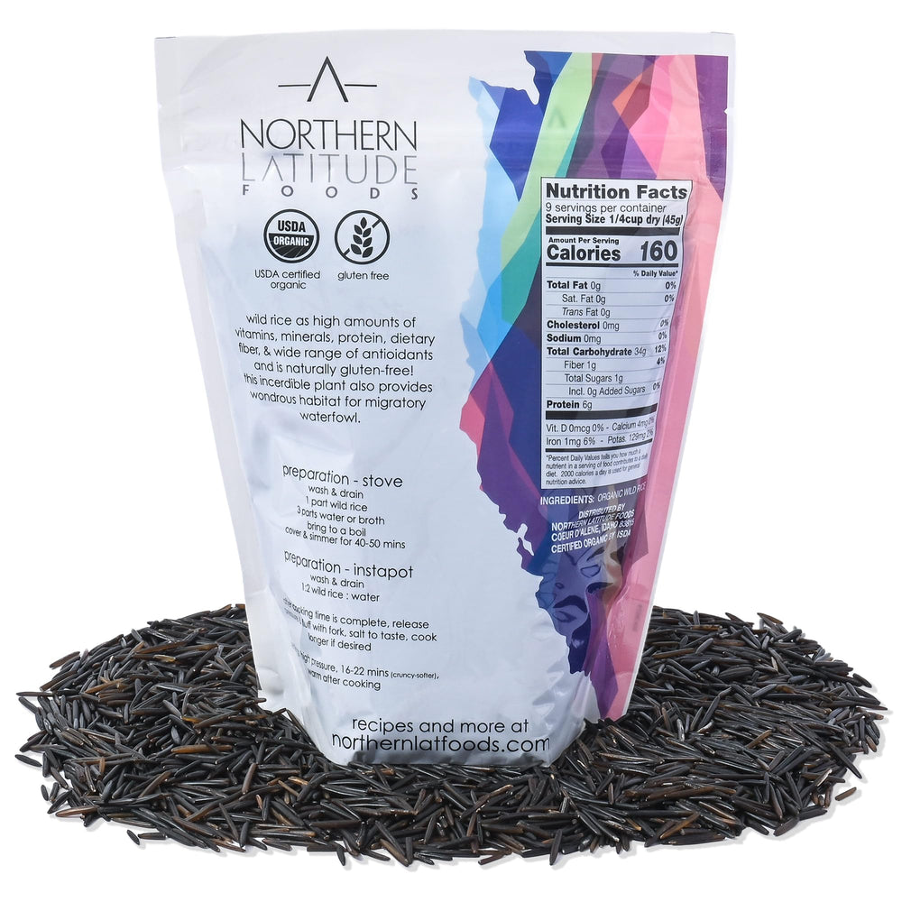 Northern Latitude Foods wild rice with vegetables and herbs, showing versatile recipe use