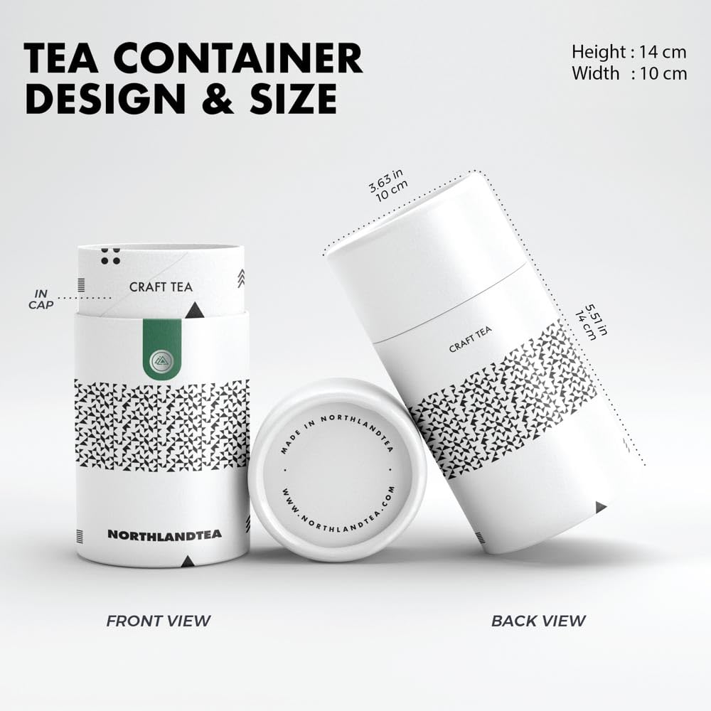 Northlandtea leaves stored in a jar demonstrating resealable storage and freshness
