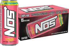 NOS Grand Prix Guava front can showing label and tropical design for bold flavor