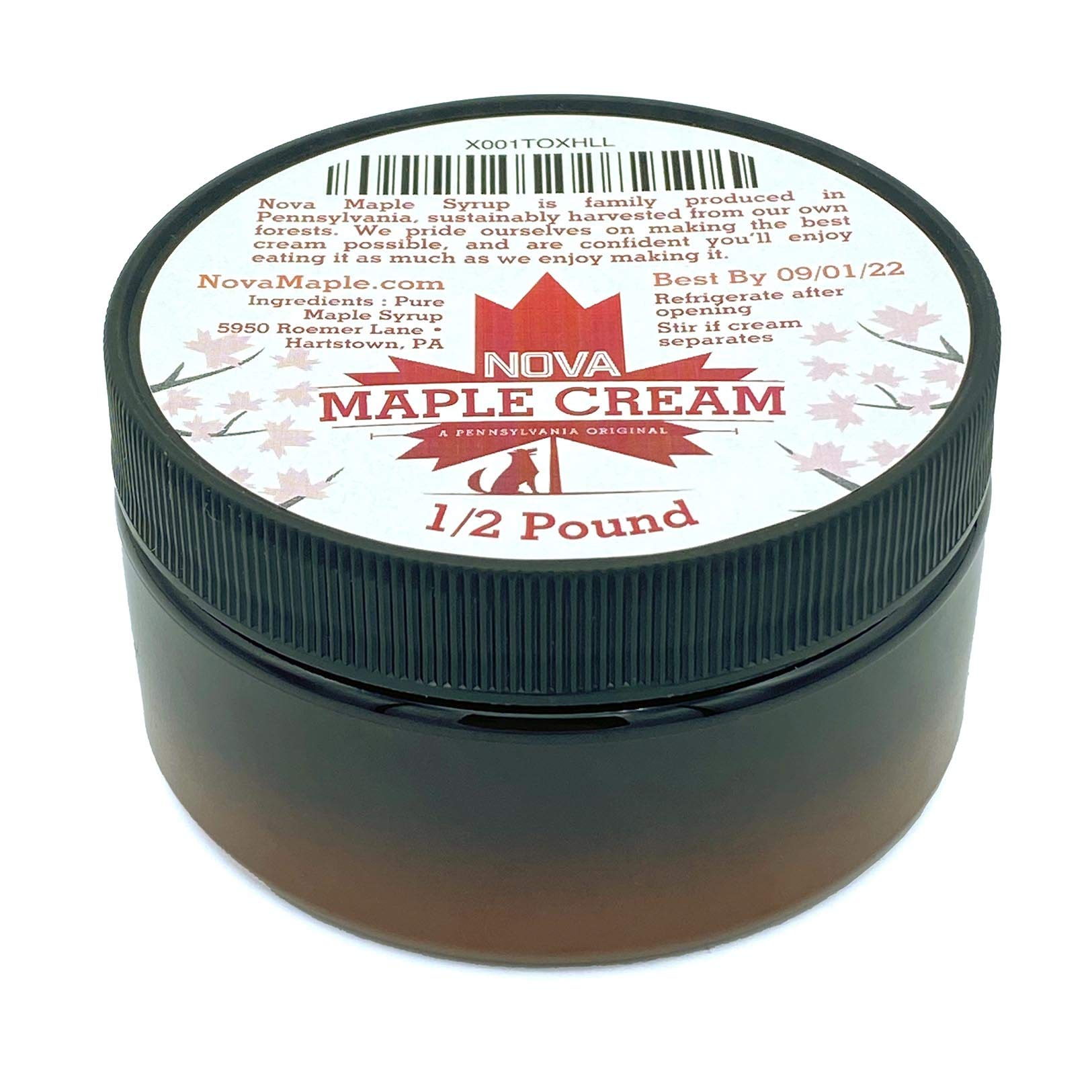 Nova Maple Cream open jar close-up showing smooth texture and scoopability