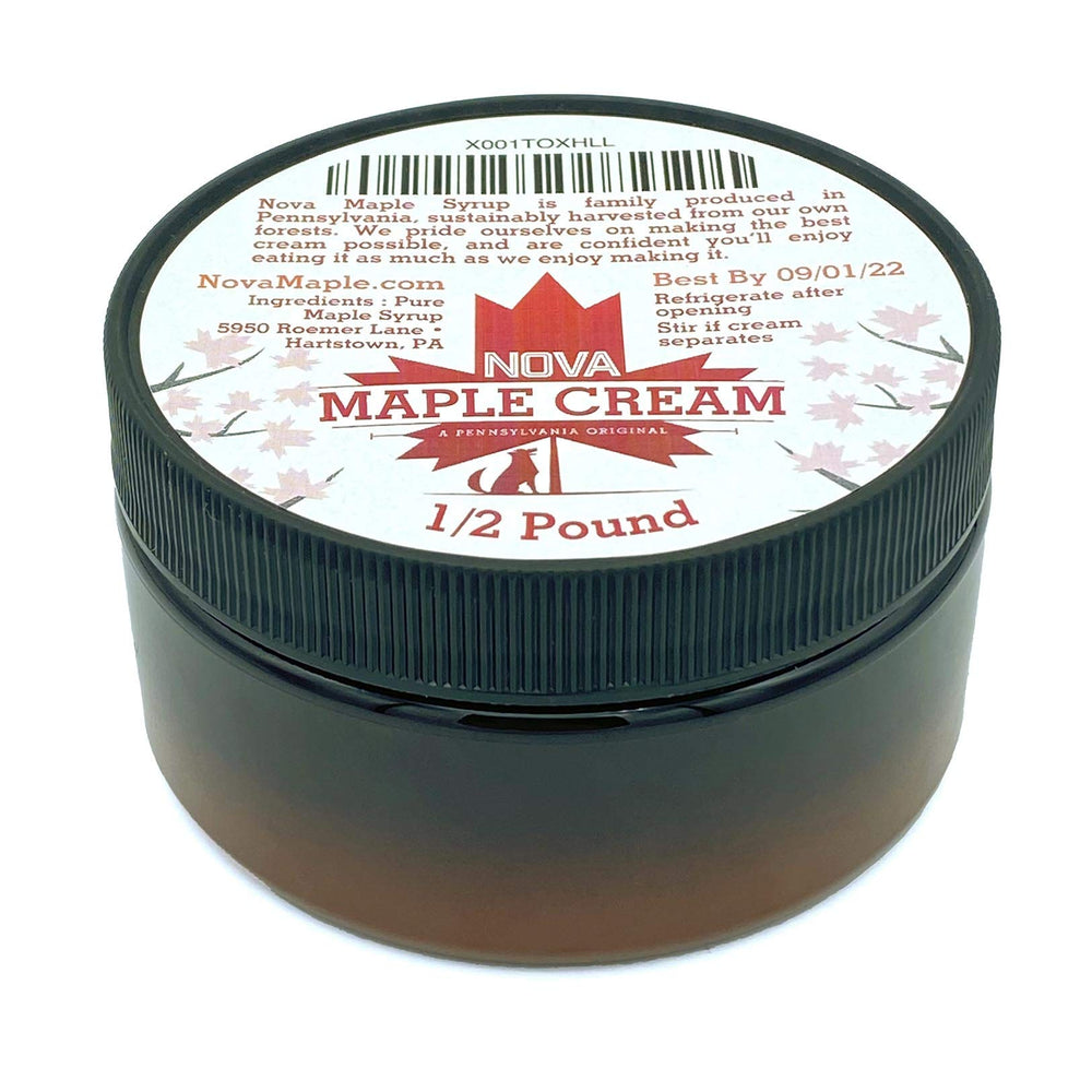 Nova Maple Cream open jar close-up showing smooth texture and scoopability