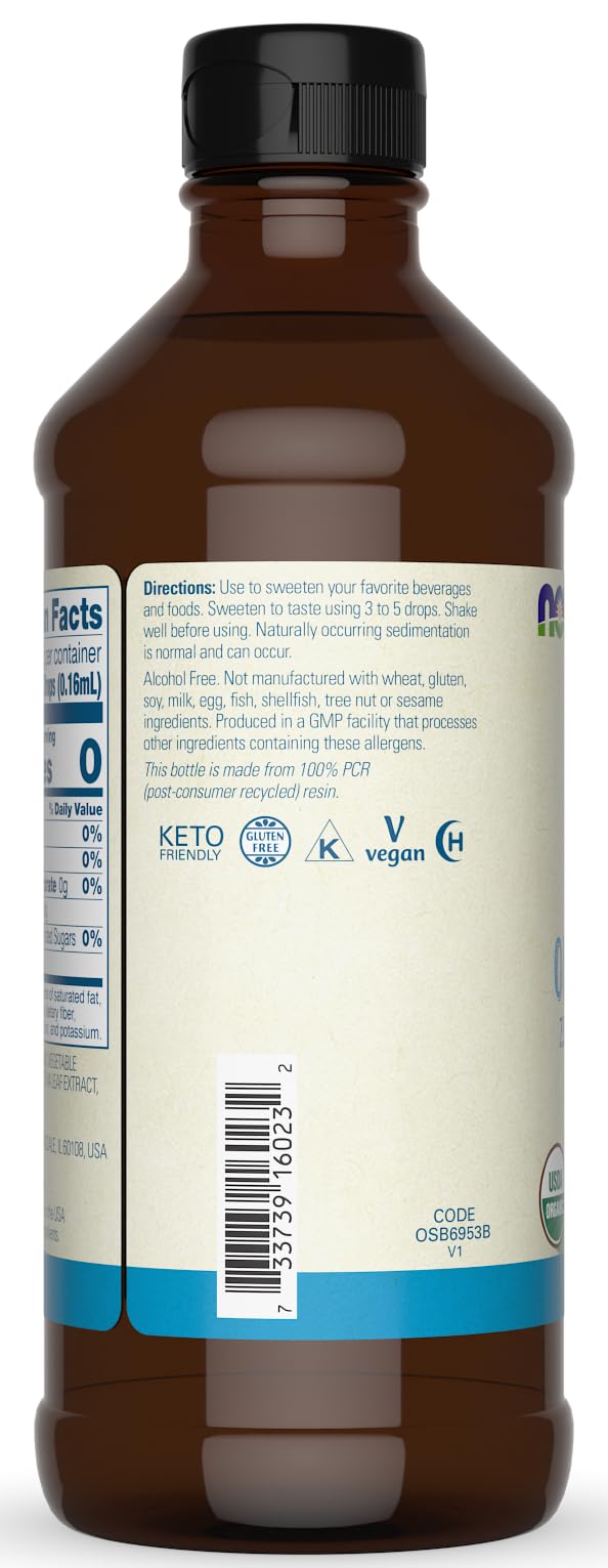 Bottle of NOW Foods BetterStevia in a bright kitchen, convenient everyday sweetener option