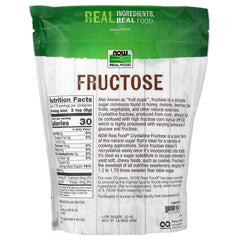 NOW Foods close-up of crystalline fructose texture for easy measuring and smooth results