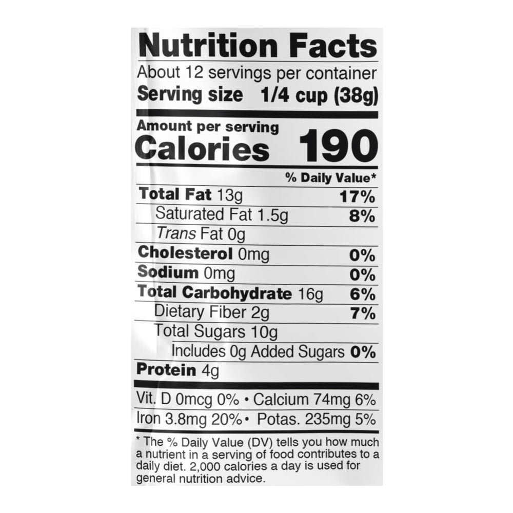 NOW Foods ingredient and nutrition label closeup emphasizing iron source and transparency benefit