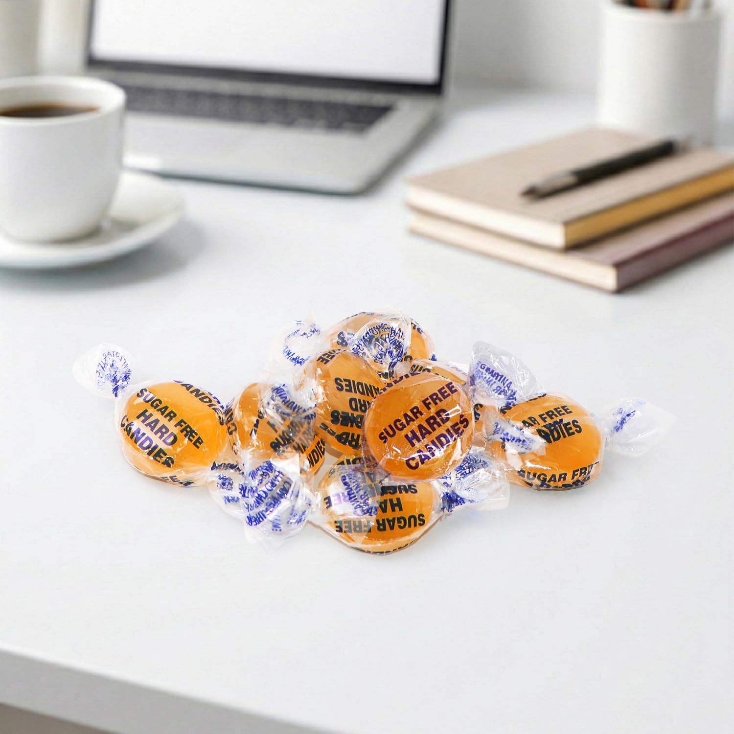 NOWDIET open tub with candies and spoon showing portion size convenience