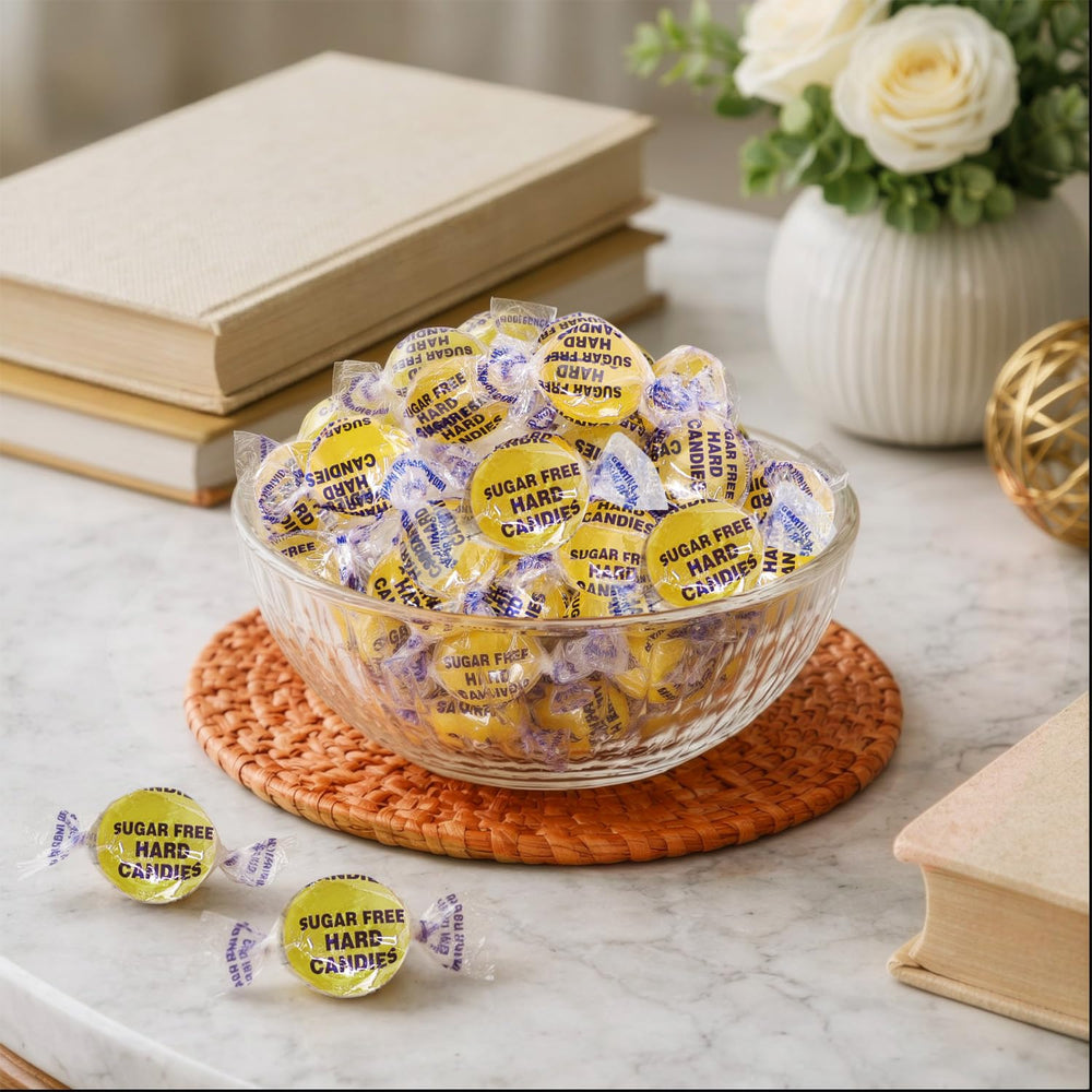 NOWDIET close-up of candy surface showing smooth lemon texture