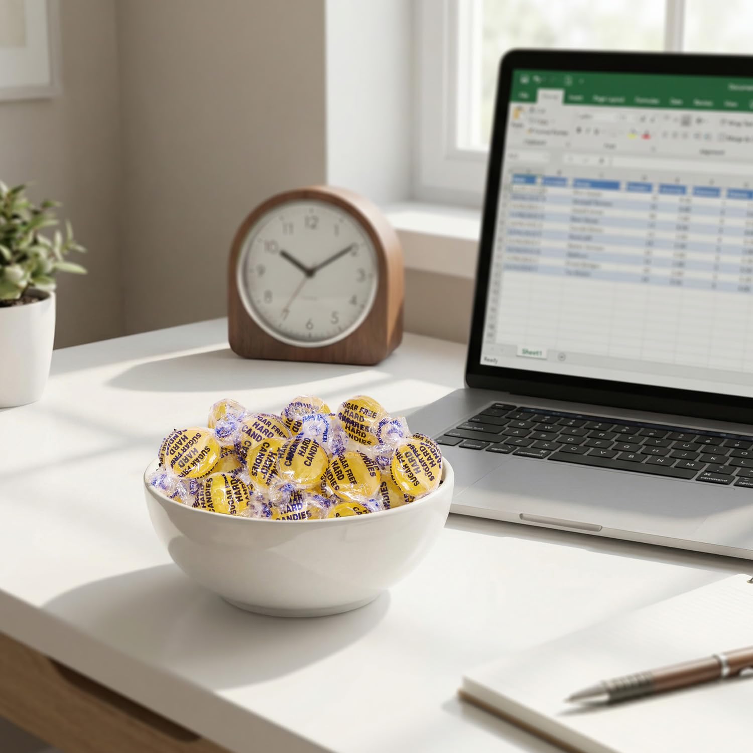 NOWDIET lemon drops in office candy bowl for shared snacking