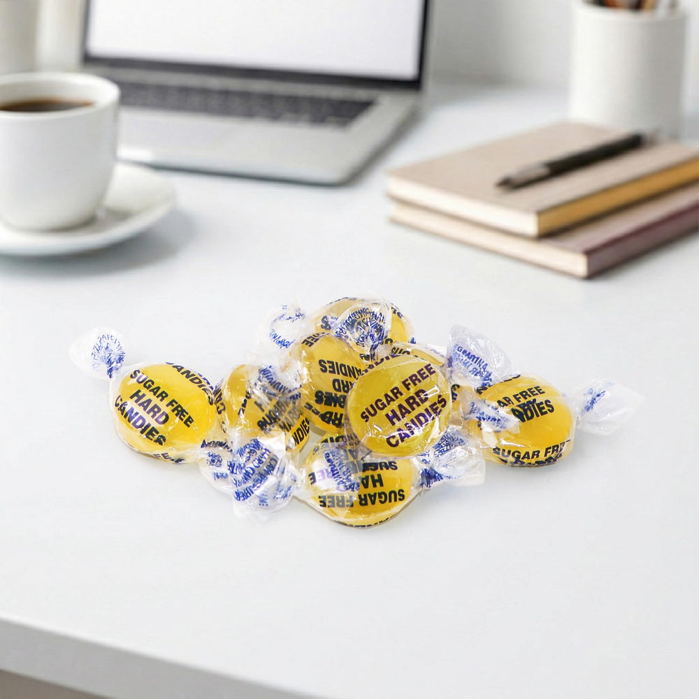 NOWDIET lemon drop beside coin showing piece size and portioning
