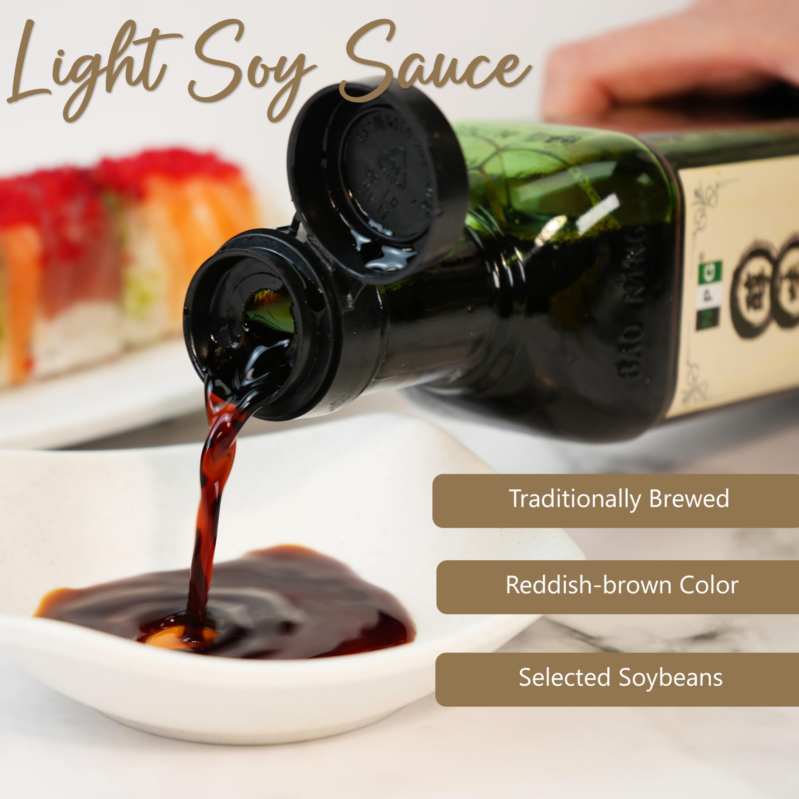 NPG pouring soy sauce over stir-fry to boost savory flavor and color