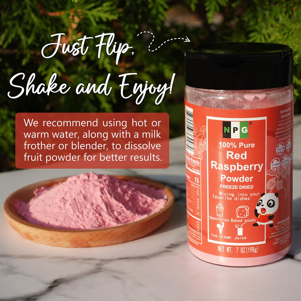 NPG jar with scoop on scale illustrating 7 oz portion control and storage benefit