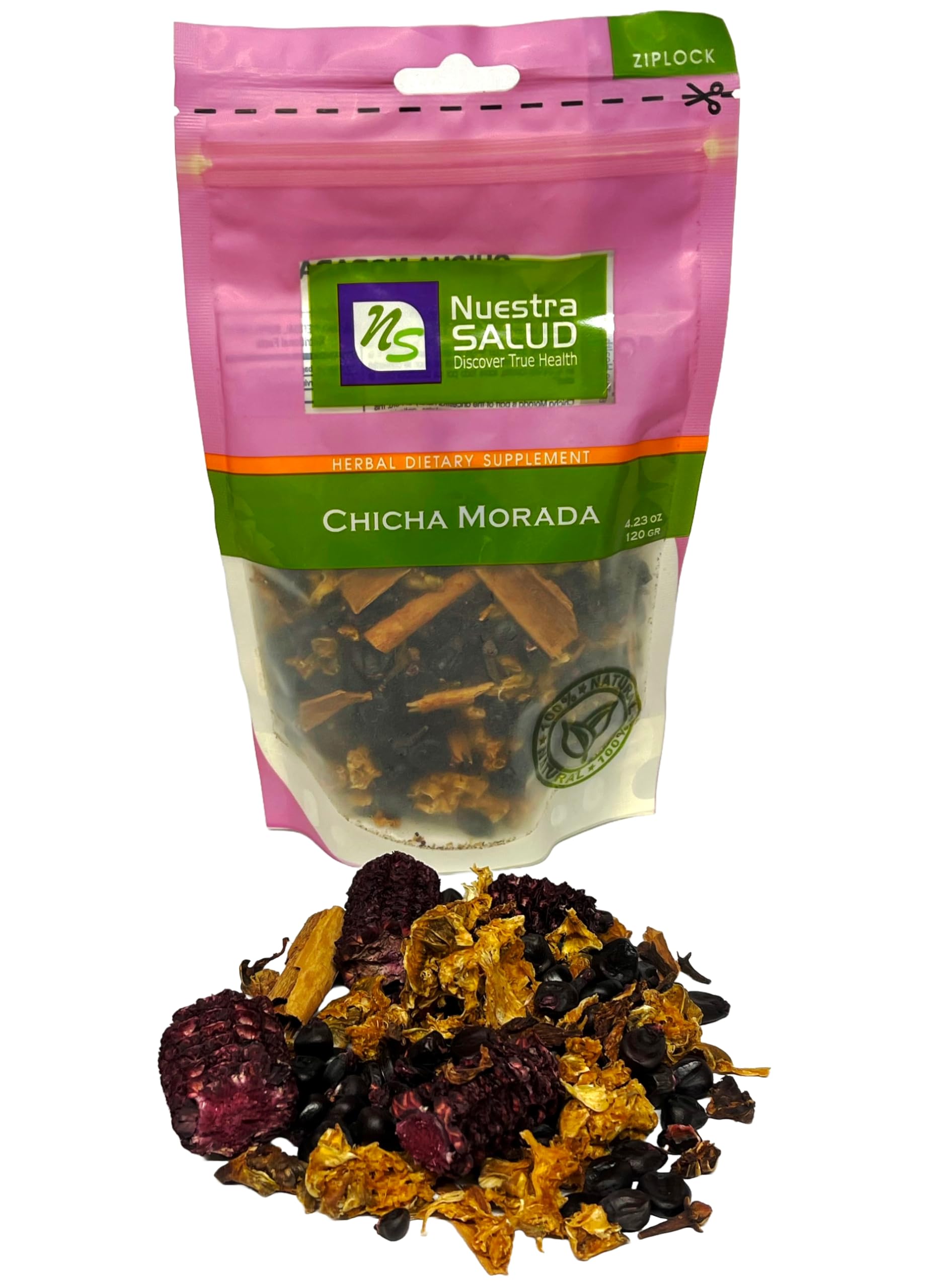 Nuestra NS Salud brewed chicha morada in pitcher ready to serve chilled