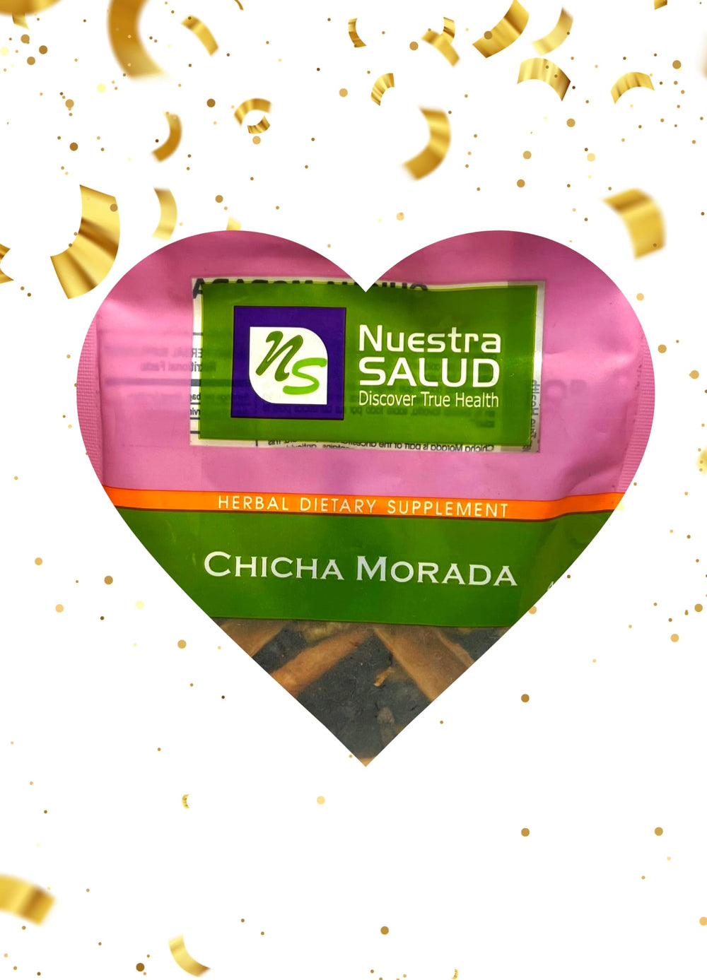 Nuestra NS Salud zip-lock seal and label emphasizing sealed freshness