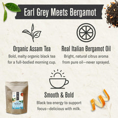 Numi bergamot fruit detail illustrating real bergamot aging benefit