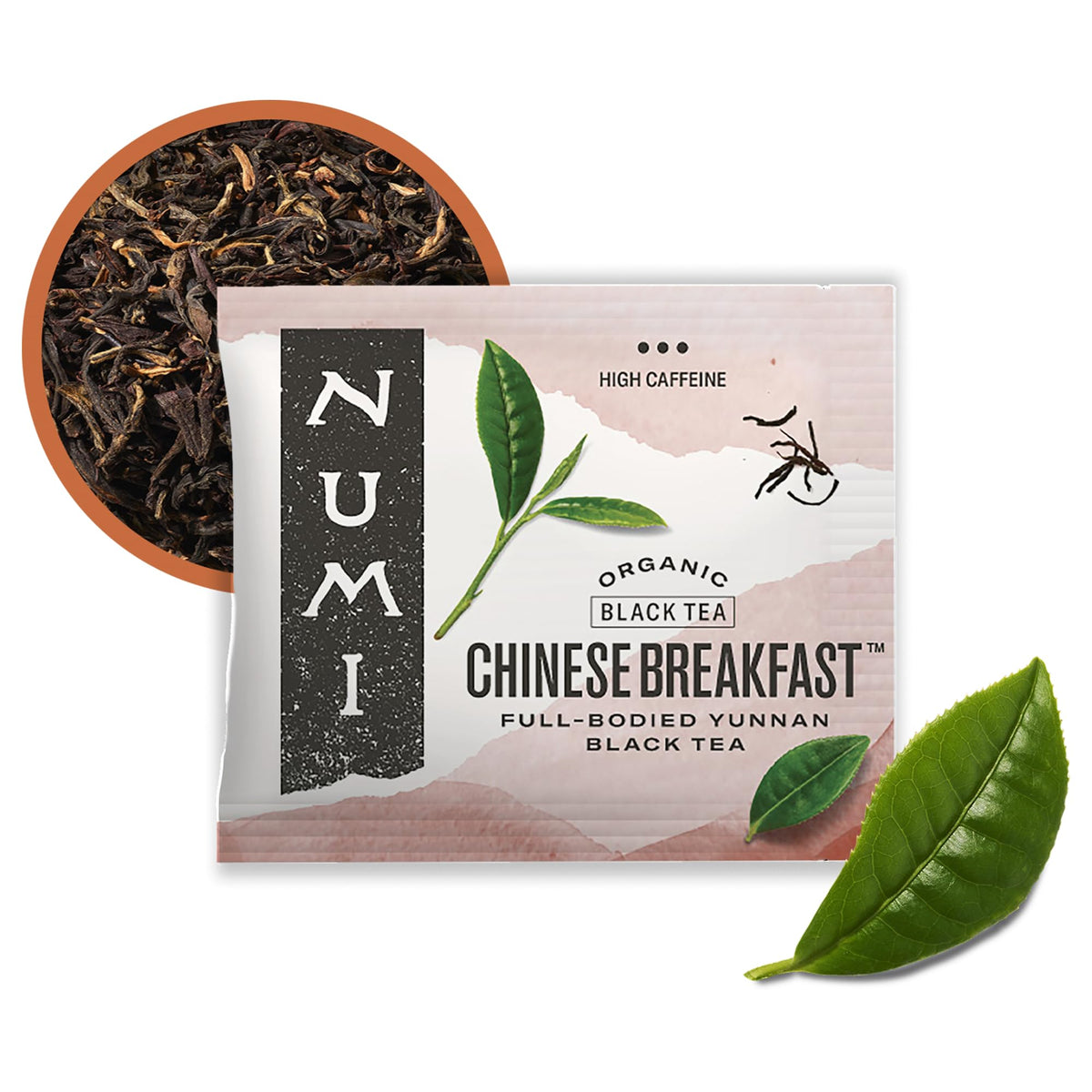 Numi front packaging showing organic label and 100 tea bags - trust and clarity
