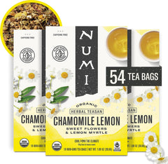 Numi front packaging showing box and branding, highlighting organic certification benefit