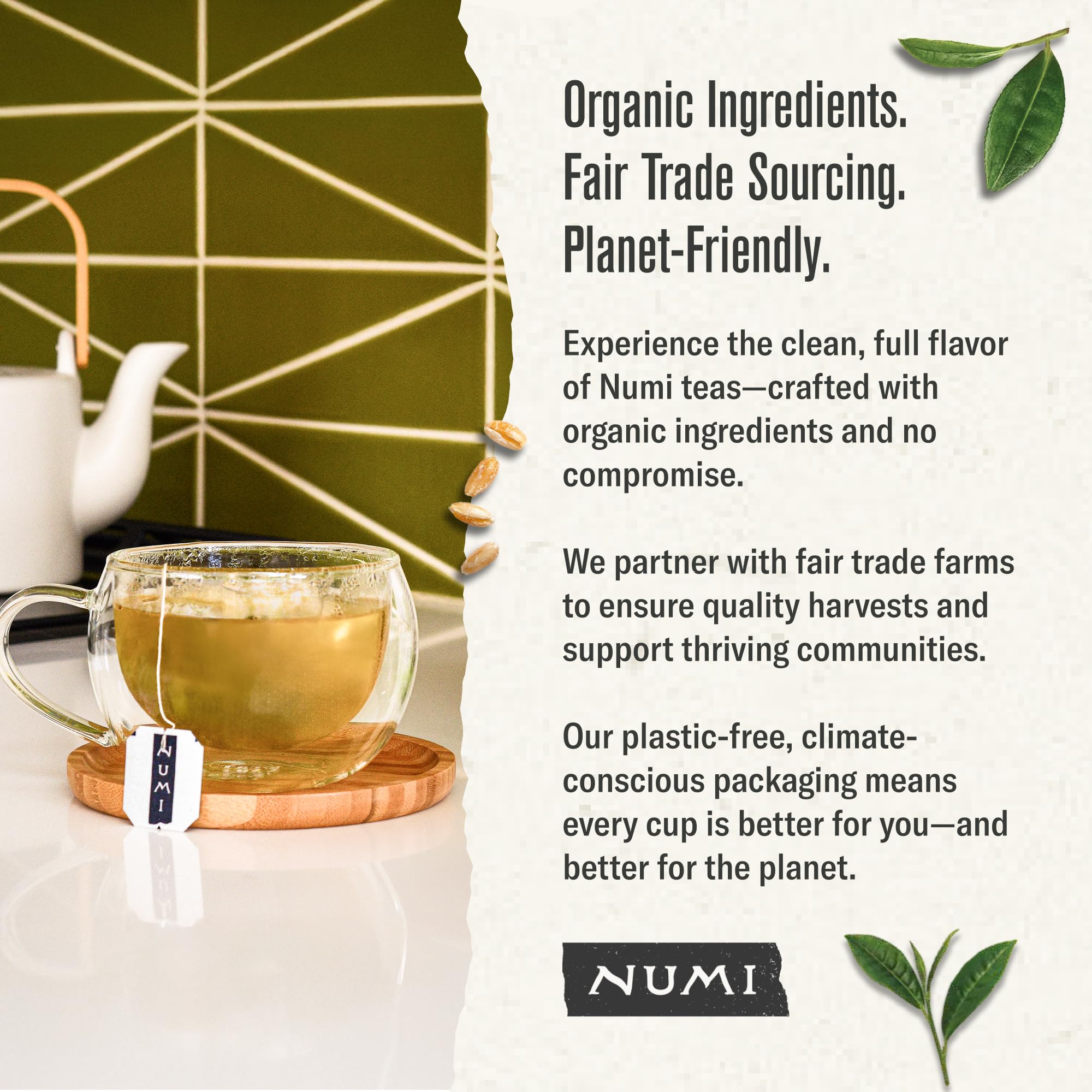Numi iced glass lifestyle scene showing refreshing cold brew enjoyment benefit