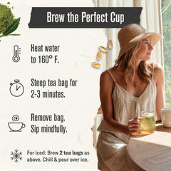 Numi tea bags in hand for scale and portion convenience benefit