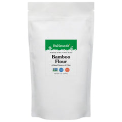 NuNaturals front package showing 5 lb bamboo flour for fiber-rich keto baking