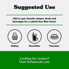 NuNaturals bamboo flour in bowl next to scale displaying portion control advantage