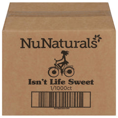 NuNaturals front packaging showing 1000-count convenience and shelf-ready design