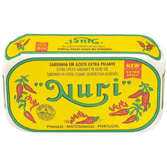 Nuri front-facing can showing vintage label and premium appeal