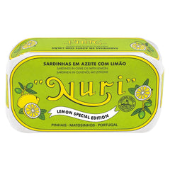 Nuri front tin and packaging showing vintage wrap and gourmet presentation
