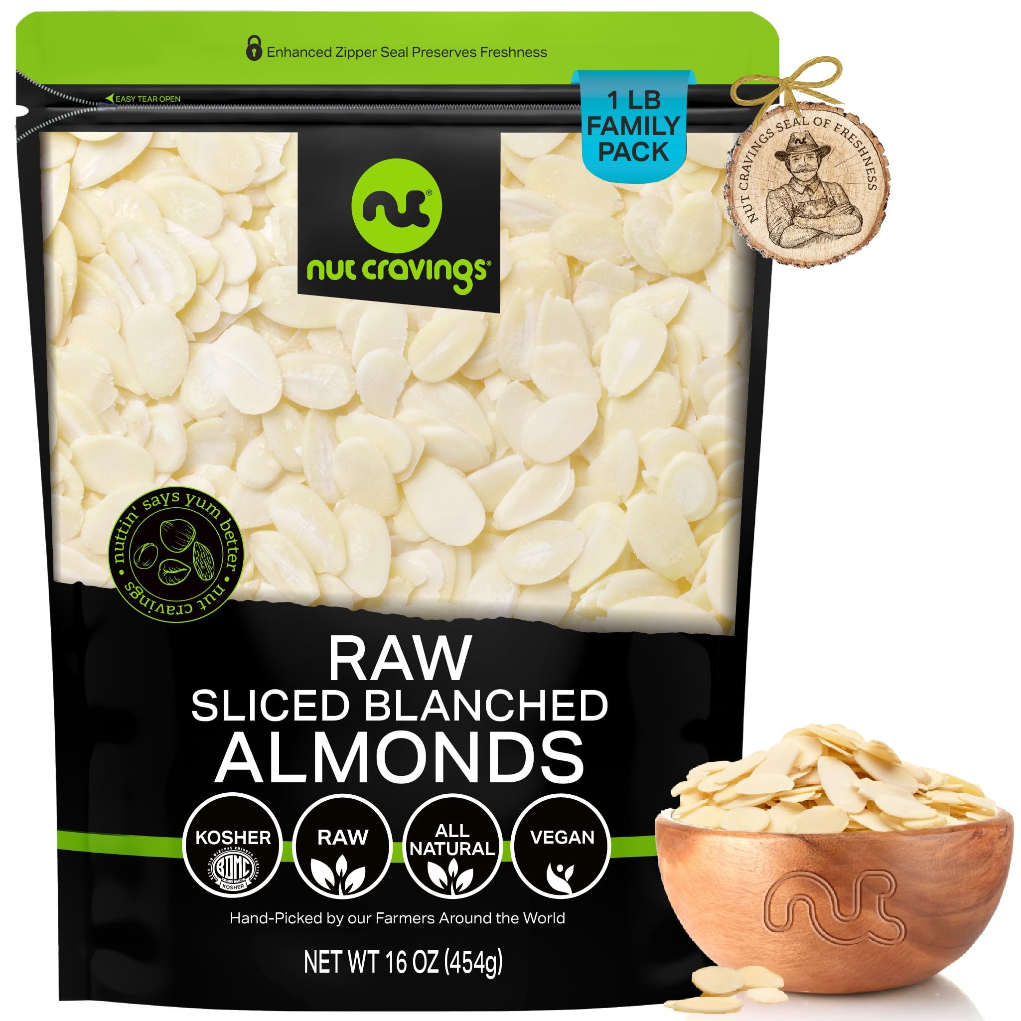 Nut Cravings front packaging showing 16 oz bag and brand benefit of freshness