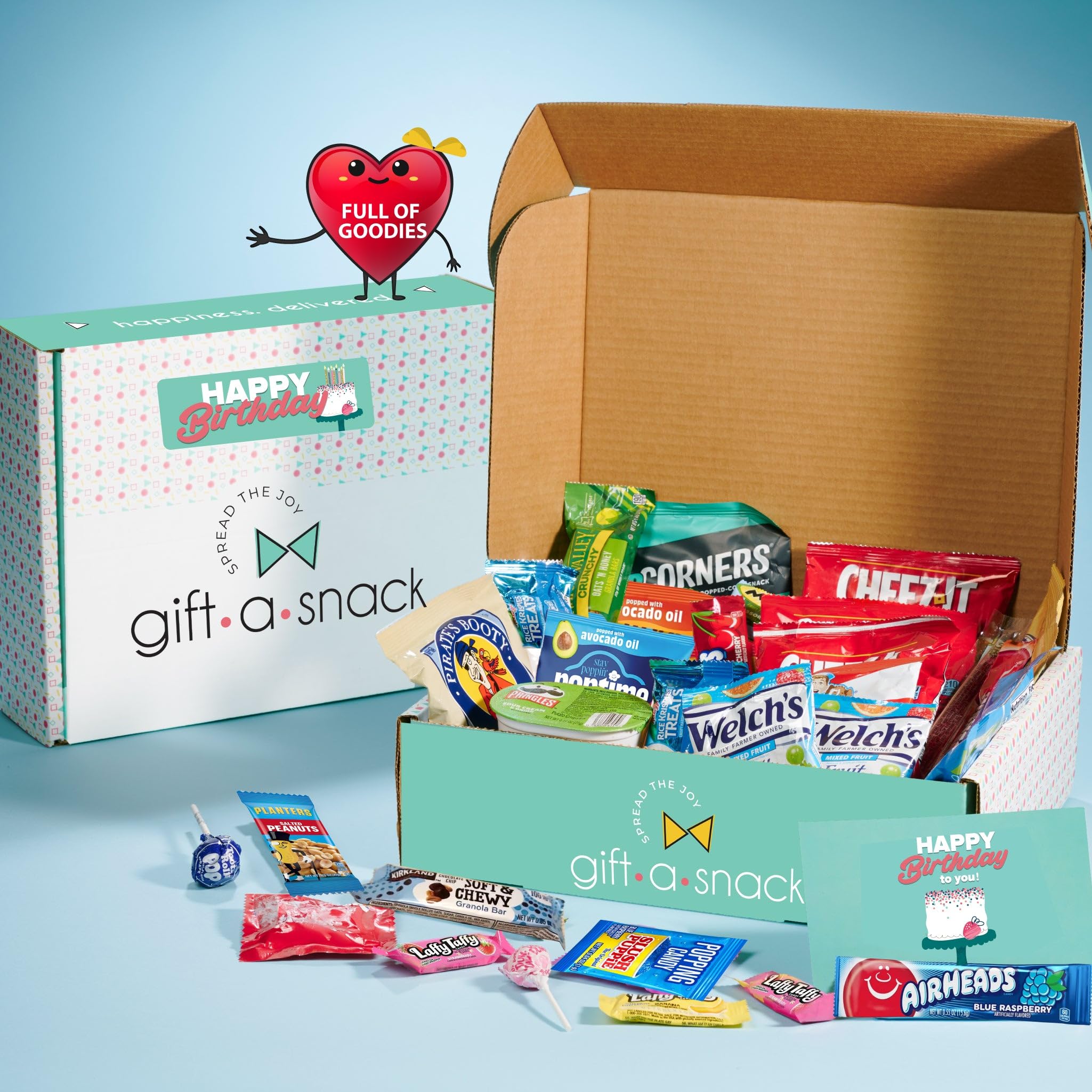Nut Cravings open box overhead revealing assorted snacks for easy unboxing