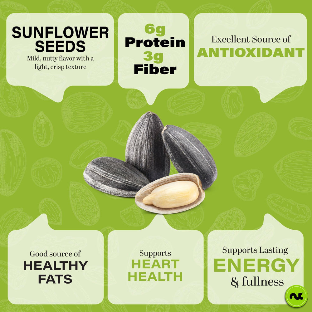 Nut Cravings open pouch of shelled sunflower kernels ready to sprinkle