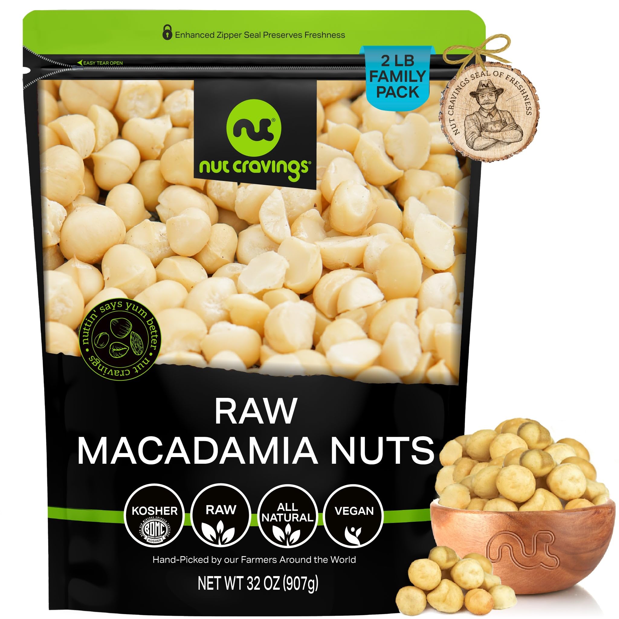 Nut Cravings front packaging showing 32oz resealable bag and brand