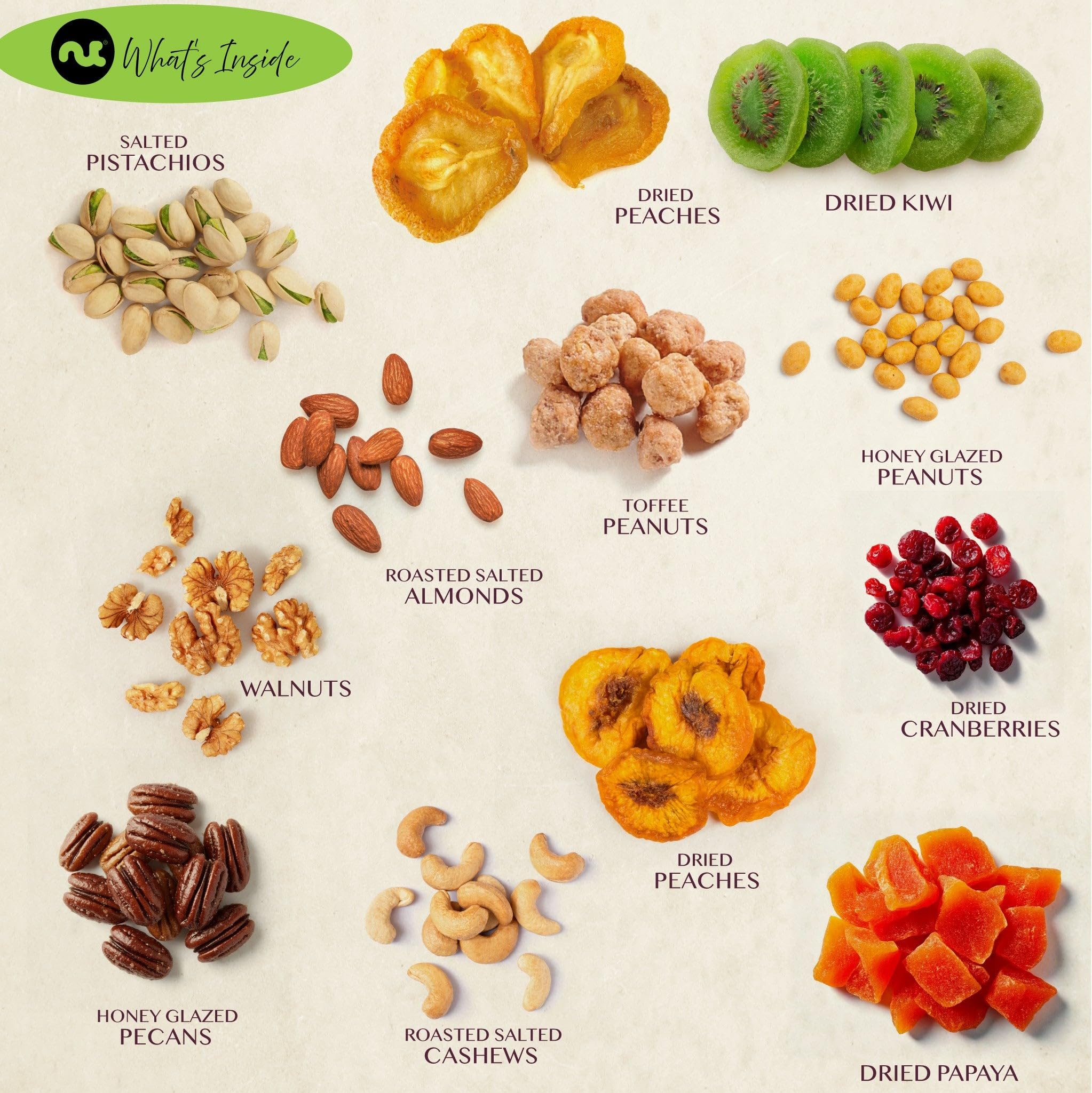 Nut Cravings signature ribbon and thinking of you greeting card adding a personal touch