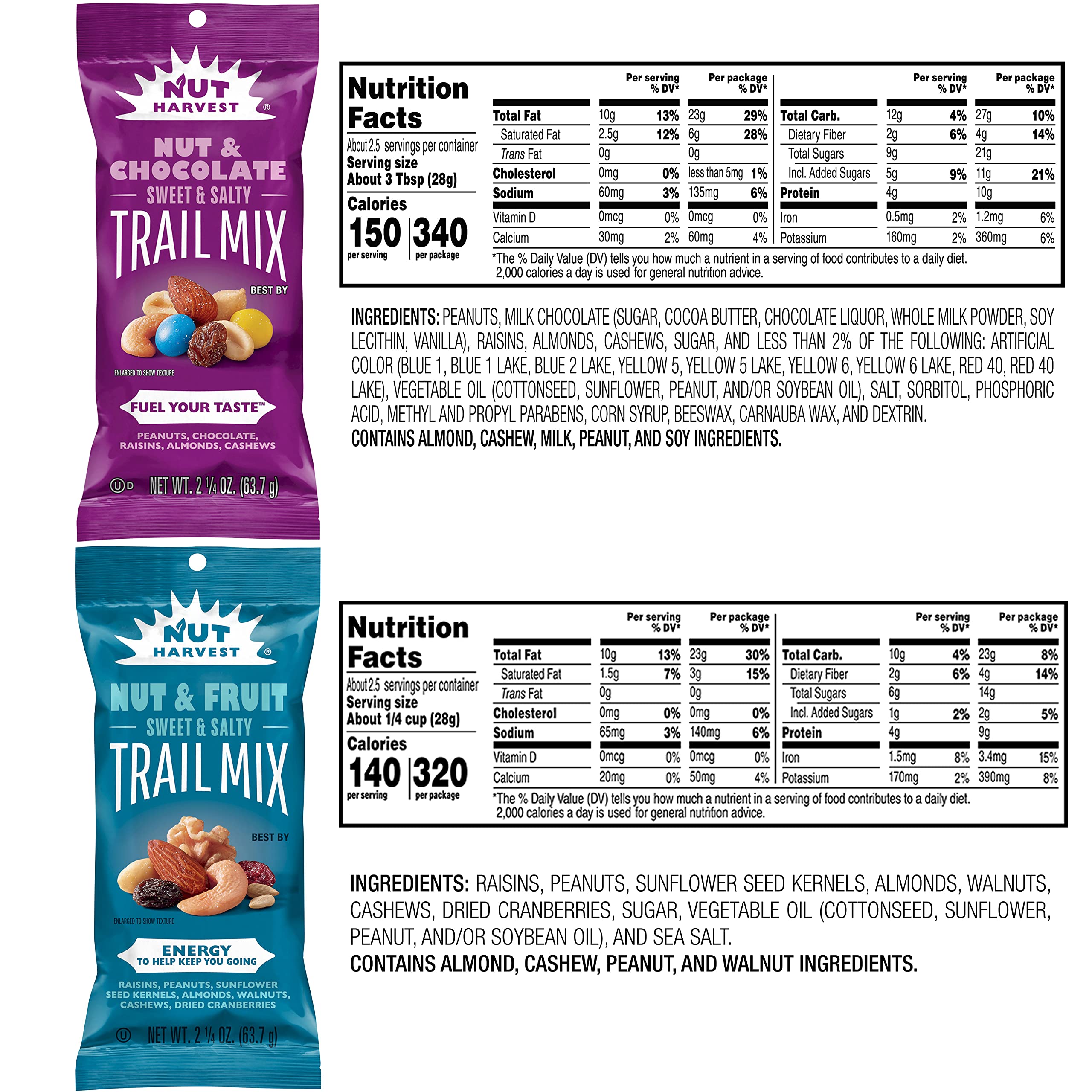 Nut Harvest bags inside backpack ready-to-go for travel convenience