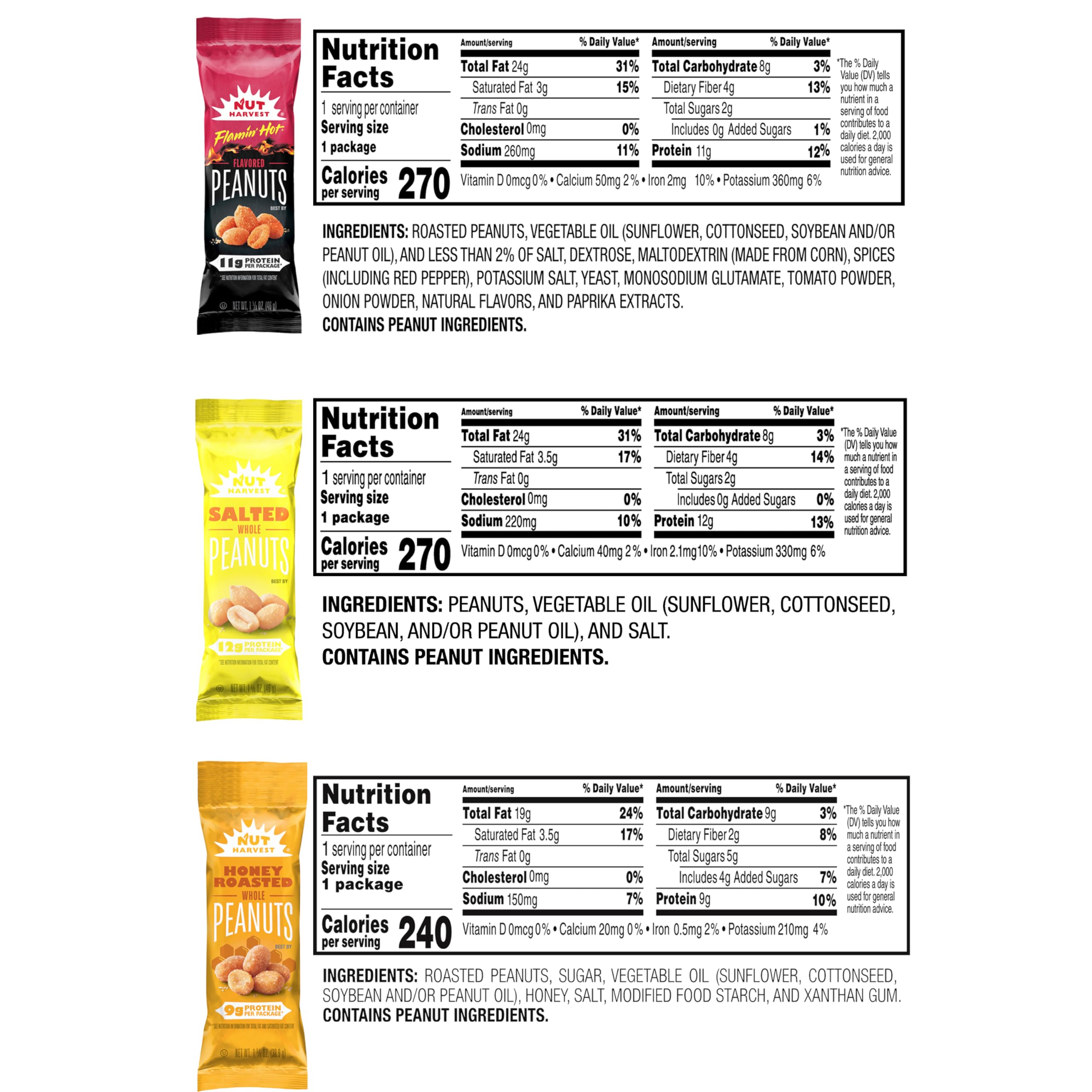 Nut Harvest variety pack spread showing all three flavors for easy sharing