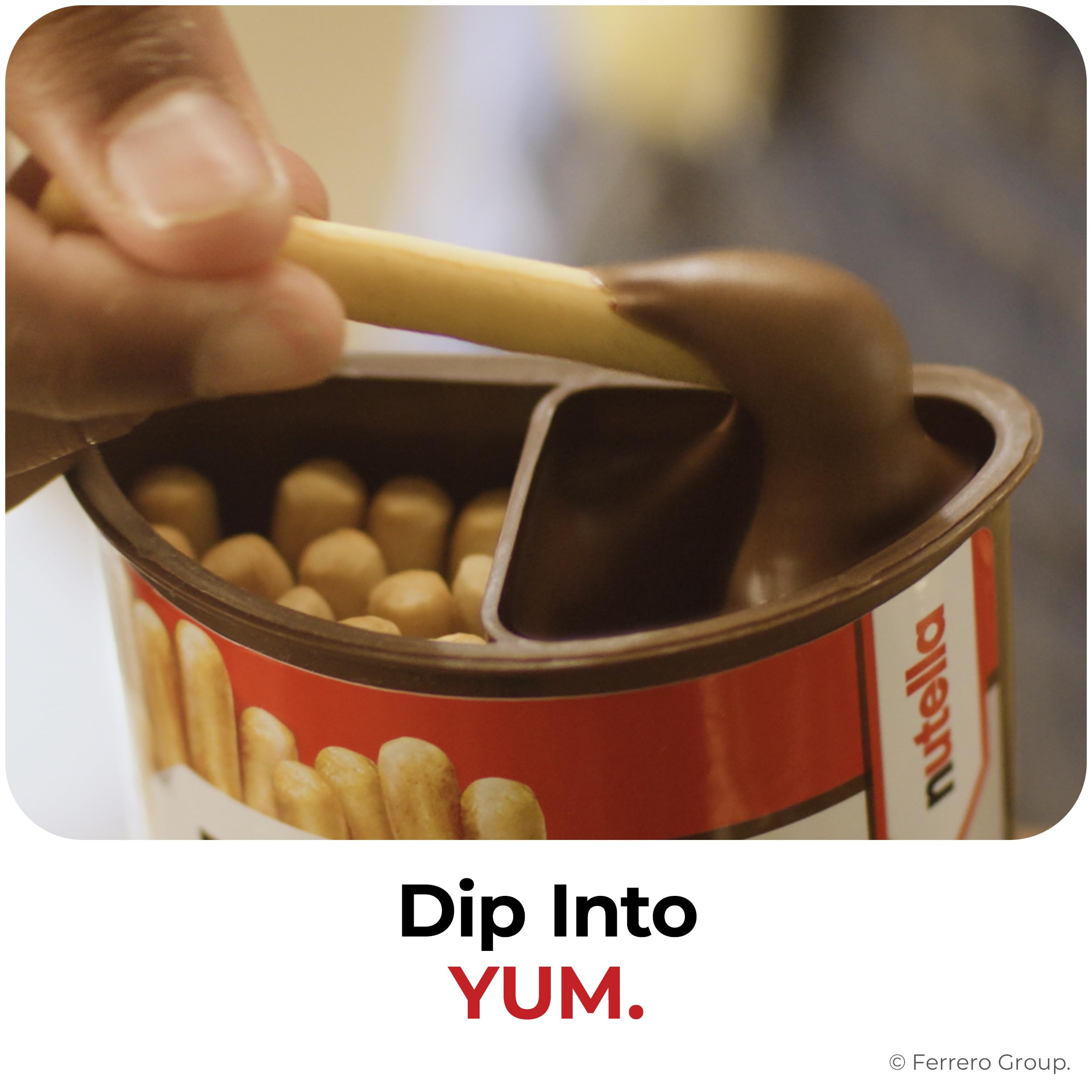 Stacked Nutella & Go! snack cups illustrating easy storage and grab-and-go benefit