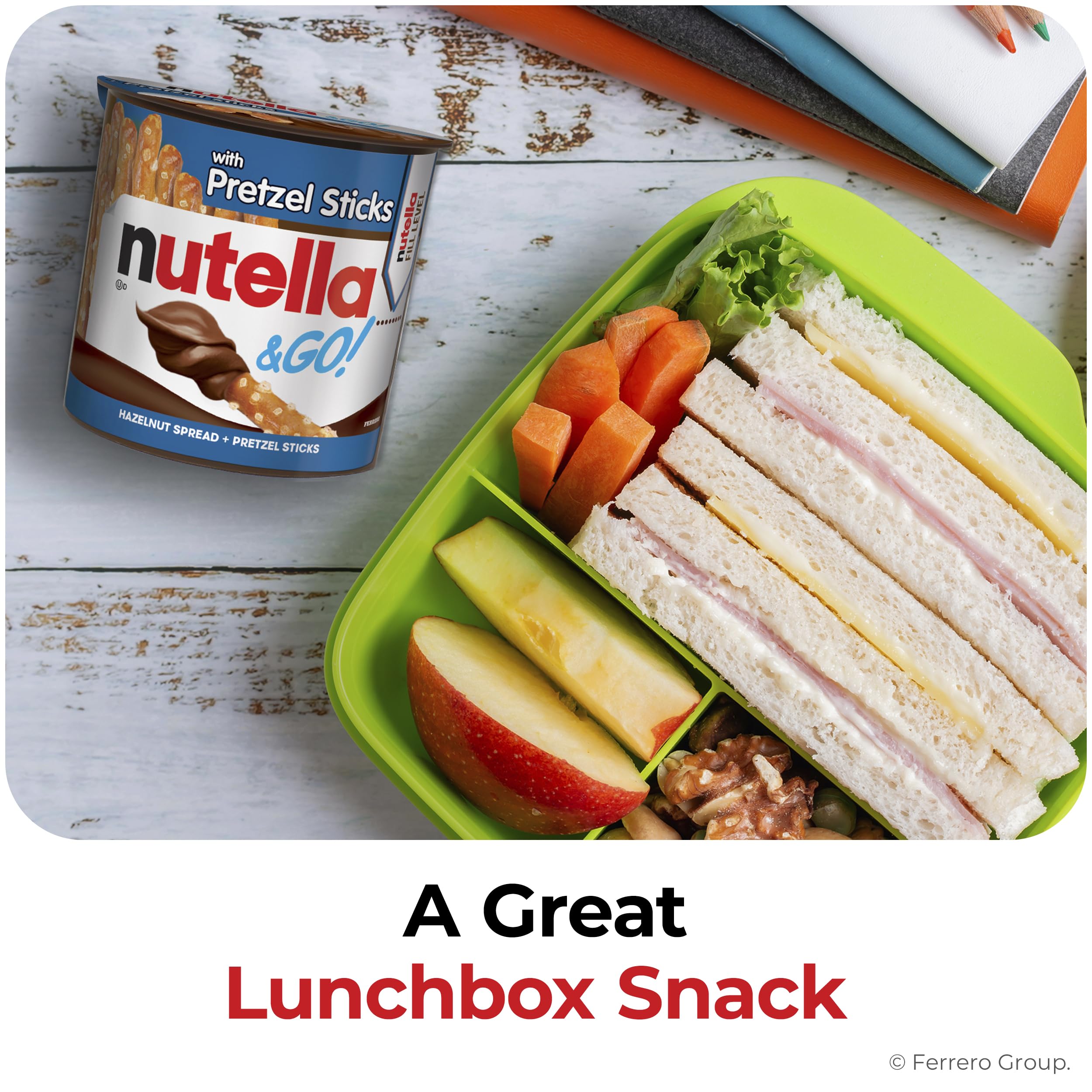 Nutella & GO! snack cup on picnic blanket, effortless outdoor snacking solution