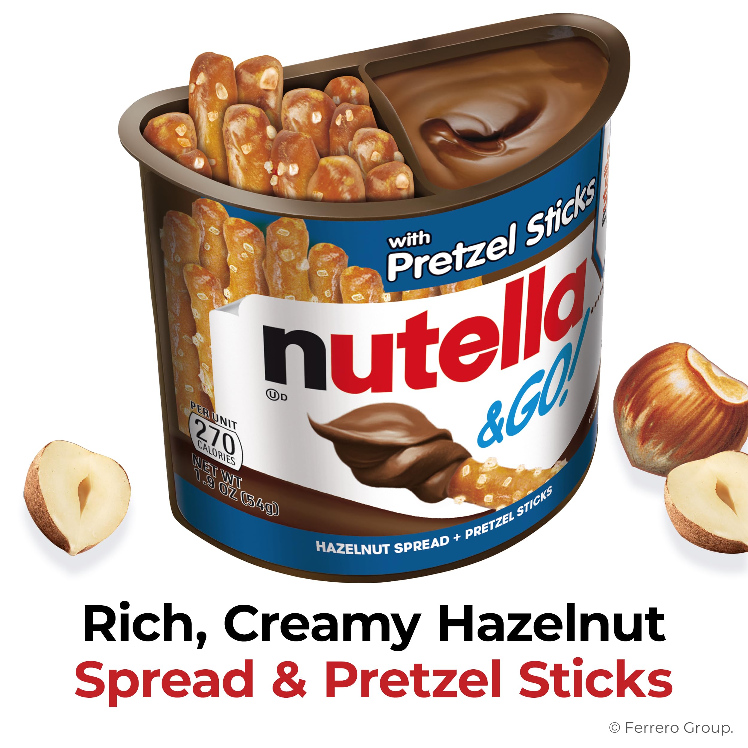 Nutella & GO! cup beside smartphone to show compact size and travel-friendliness