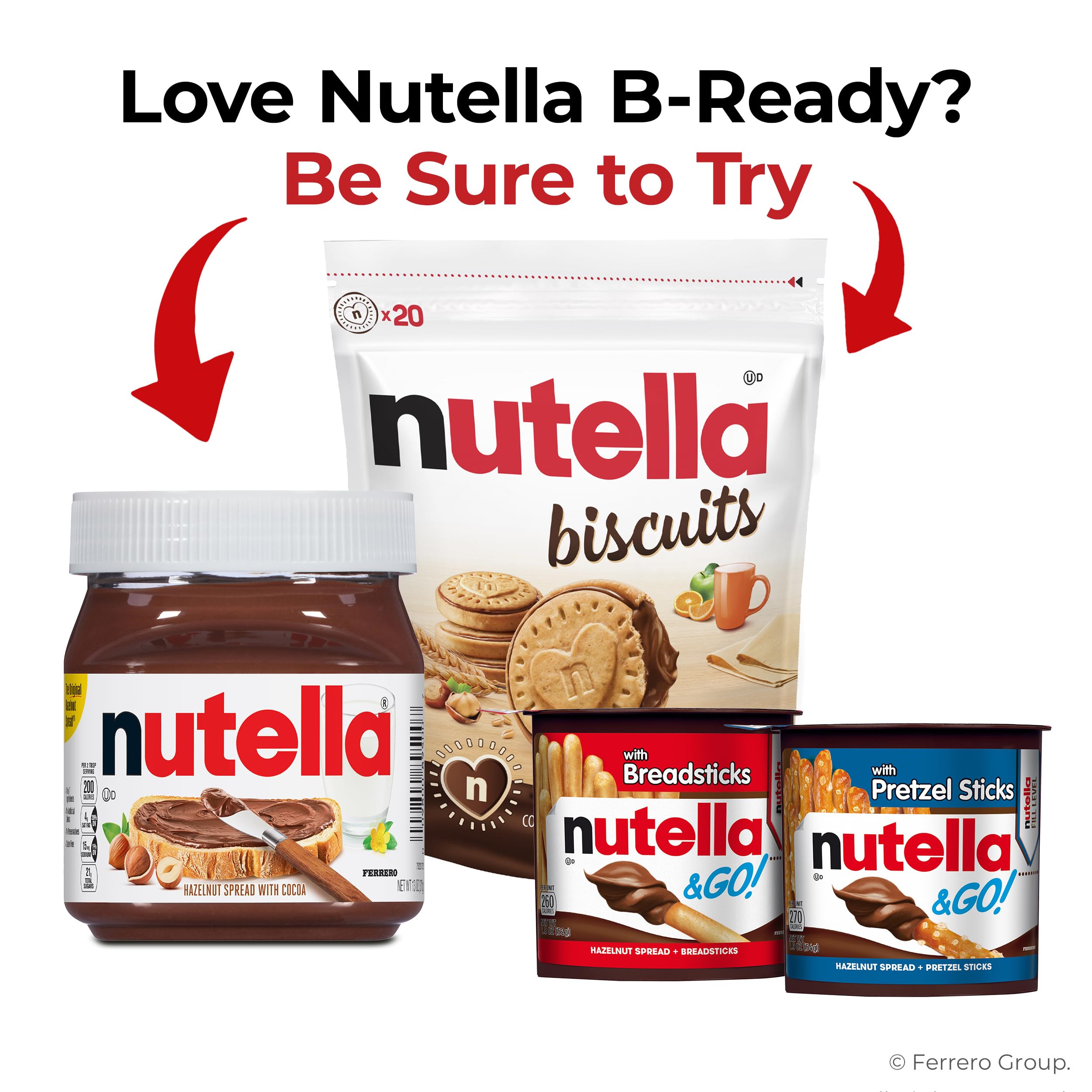Assorted Nutella B-ready bars in party favor display showing easy sharing and gifting