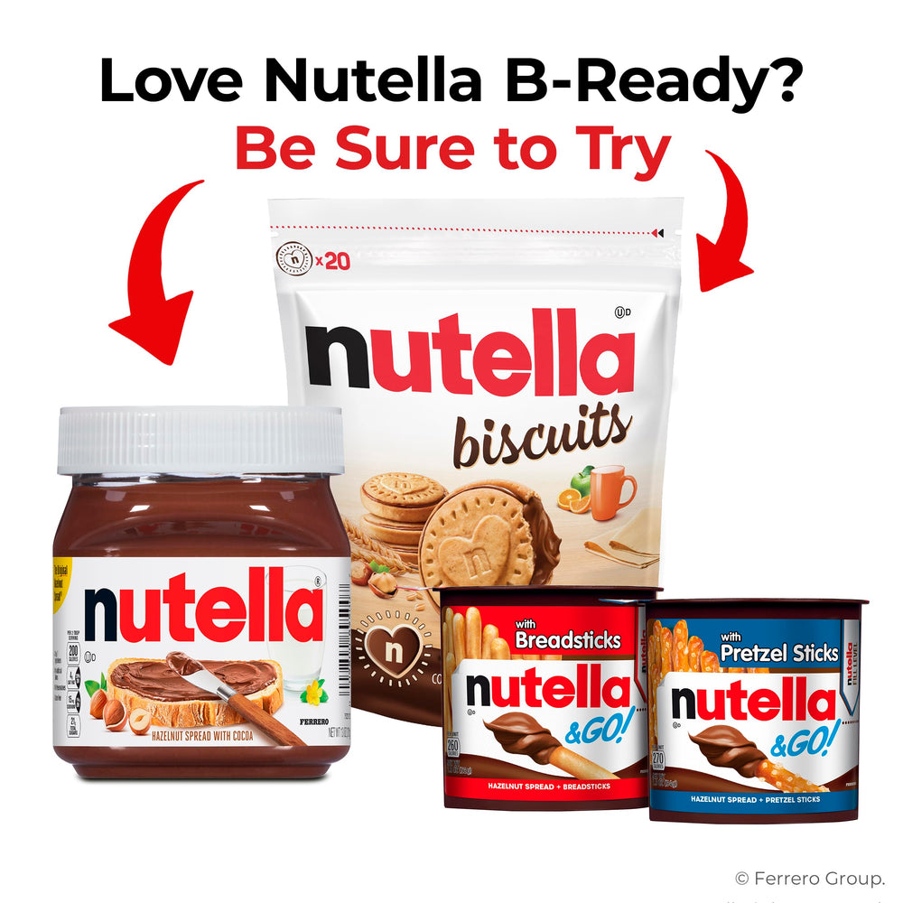 Assorted Nutella B-ready bars in party favor display showing easy sharing and gifting